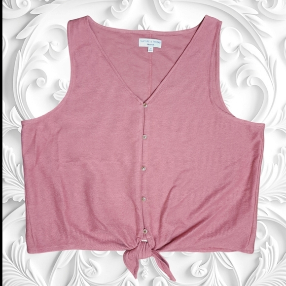 Madewell Texture & Thread Vest With Buttons And Tie  Size 2X - Picture 3 of 5